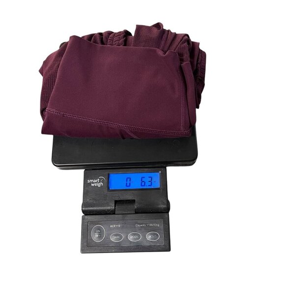 Fabletics Ruched Leggings Size Medium Burgundy Gym Yoga Active High Waisted - Picture 9 of 9